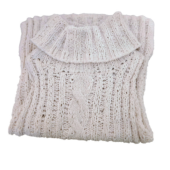 BB Dakota Tenbrook Cable Knit White Sleeveless Cowl Sweater M - Picture 8 of 12